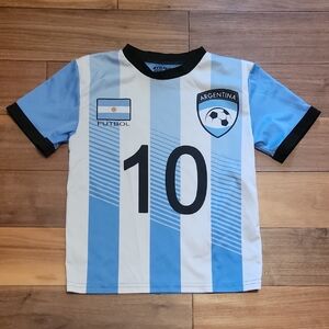 Kids MESSI Argentina Soccer Futbol Jersey - Sky Blue and White